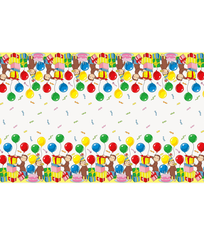 UNIQUE INDUSTRIES INC Curious George Rectangular Plastic Table Cover - 54" x 84"
