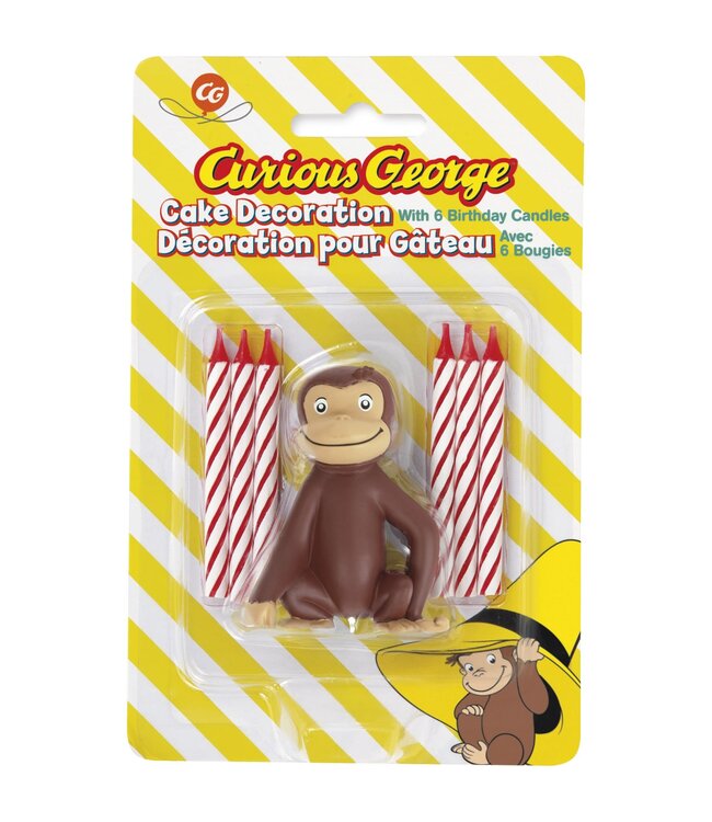 UNIQUE INDUSTRIES INC Curious George Cake Topper with 6 Candles