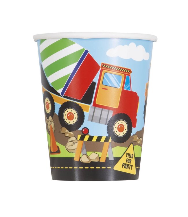 UNIQUE INDUSTRIES INC 9oz Construction Truck Birthday Party Cups (8ct)