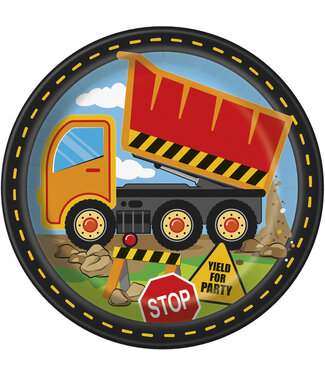 UNIQUE INDUSTRIES INC Construction Party Round Dinner Plates, 9" -8ct