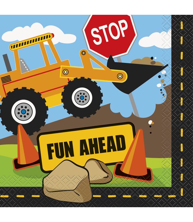 UNIQUE INDUSTRIES INC Construction Party Luncheon Napkins, 16ct