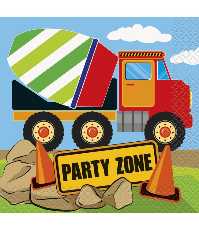 UNIQUE INDUSTRIES INC Construction Party Beverage Napkins, 16ct