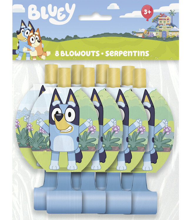 UNIQUE INDUSTRIES INC Bluey Party Blowouts - 8 Count