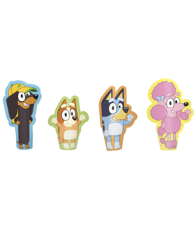 UNIQUE INDUSTRIES INC 2 3/4" x 3 1/4" Bluey Party Paper Finger Puppet Toys - 8 Pc.