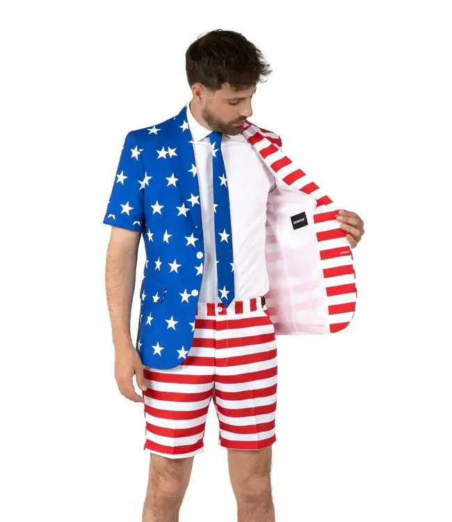 OPPO SUITS Suitmeister Summer Suit USA Flag