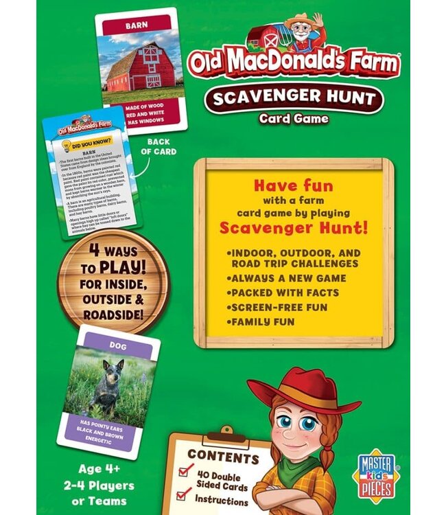 MASTERPIECES Old MacDonald's Farm Scavenger Hunt Card Game
