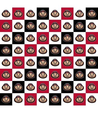Sykel Enterprises Order by the yard Ohio State Cotton Check