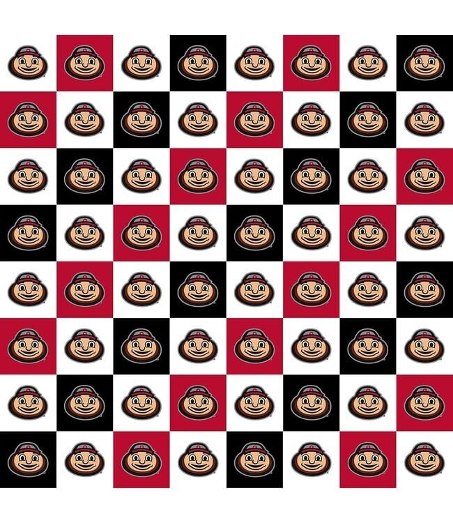Sykel Enterprises Order by the yard Ohio State Cotton Check