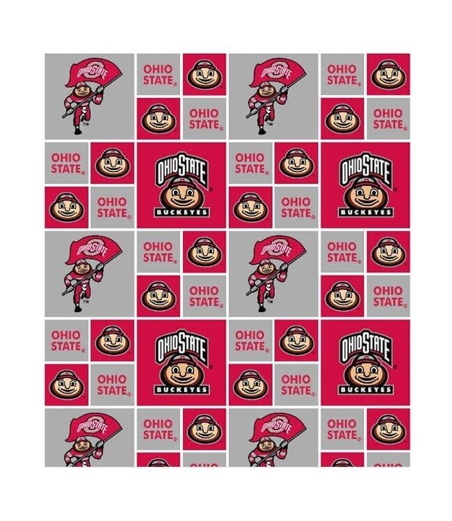 Sykel Enterprises Order by the Yard Ohio State Buckeyes Scarlet & Gray Cotton Fabric