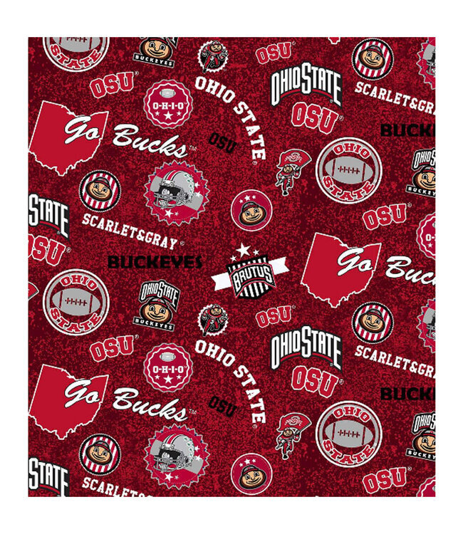 Sykel Enterprises Order by the Yard Ohio State Buckeyes Home State Cotton Material