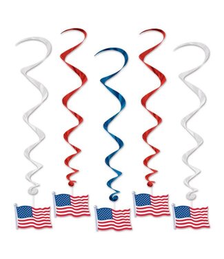 BEISTLE American Flag Hanging Whirl Decorations-5ct