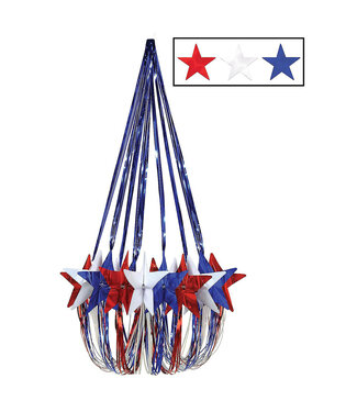 BEISTLE Star Chandelier - Red, White and Blue