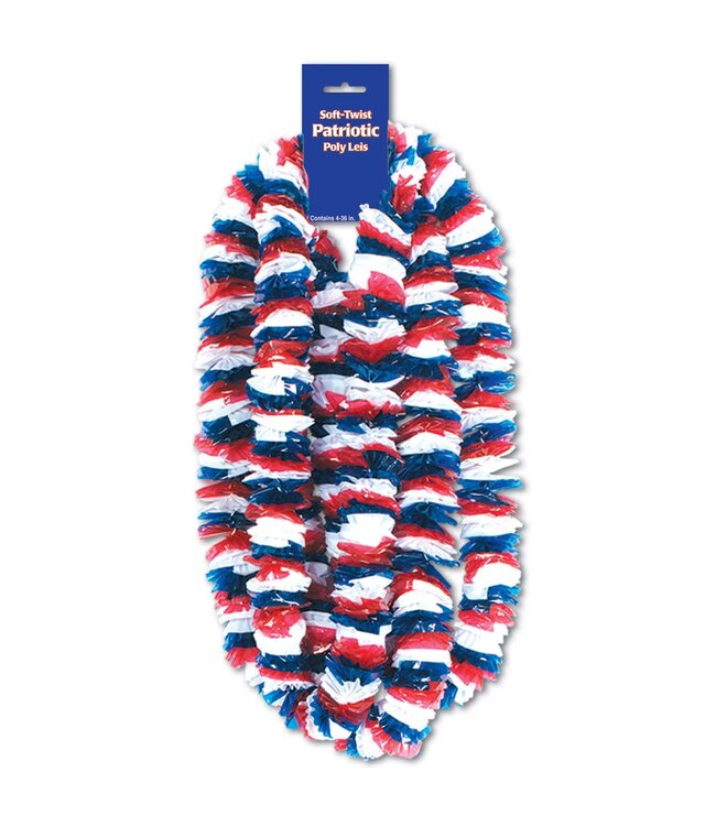 BEISTLE Soft-Twist Patriotic Poly Leis -4ct