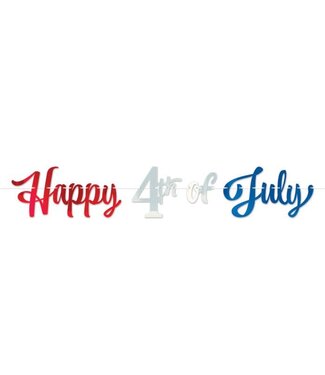BEISTLE Foil Happy 4th Of July Streamer