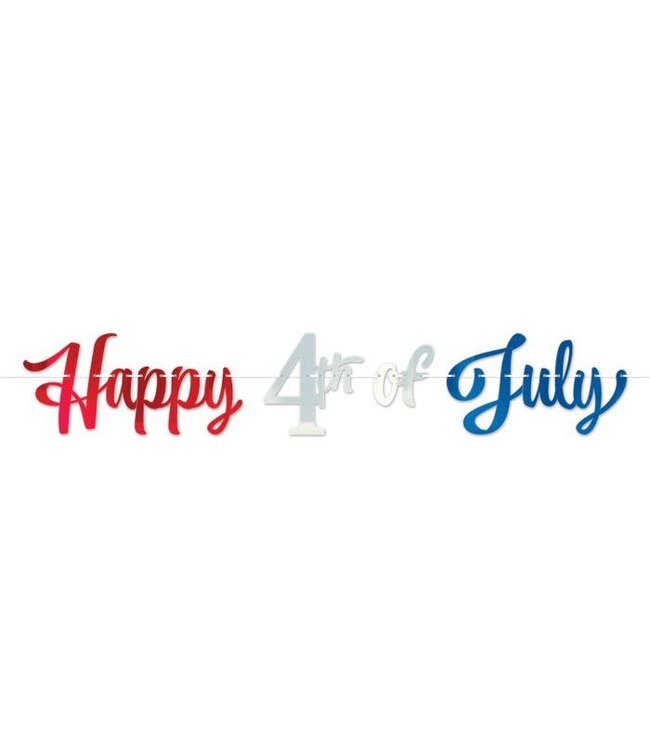 BEISTLE Foil Happy 4th Of July Streamer