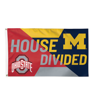 WINCRAFT Ohio State Buckeyes vs Michigan Wolverines 3' x 5' Single-Sided Deluxe House Divided Flag
