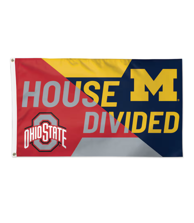WINCRAFT Ohio State Buckeyes vs Michigan Wolverines 3' x 5' Single-Sided Deluxe House Divided Flag