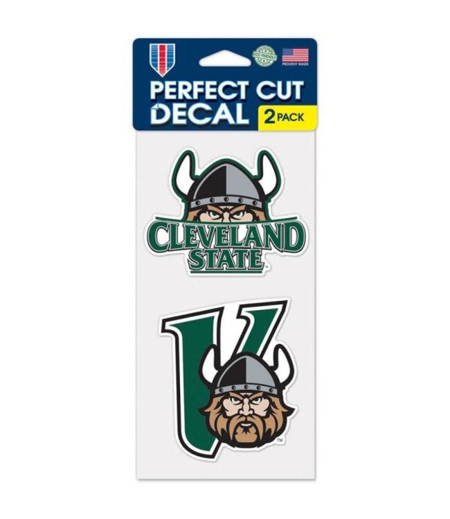 WINCRAFT Cleveland State University Vikings - Set of Two 4x4 Die Cut Decals