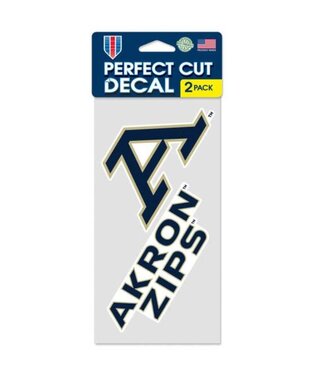 WINCRAFT University Of Akron Zips Logo - Set of Two 4x4 Die Cut Decals