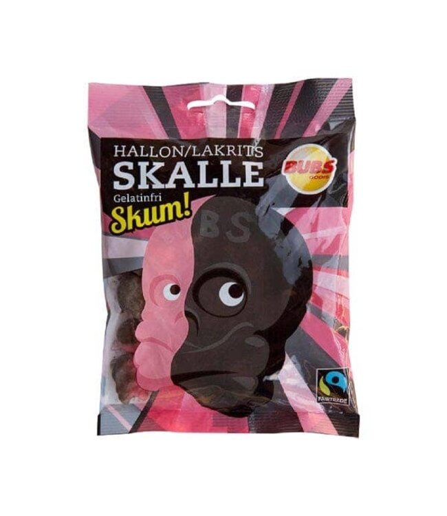 SHOWCASE Bubs Godis: Raspberry Foam Liquorice Skull Candy