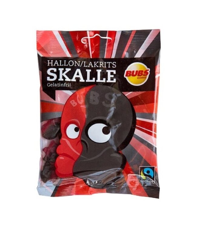 SHOWCASE Bubs Godis: Raspberry Liquorice Skull Candy (90g)