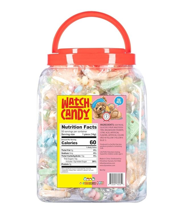 4YOREELVES 50 count Individually Wrapped Candy Watch