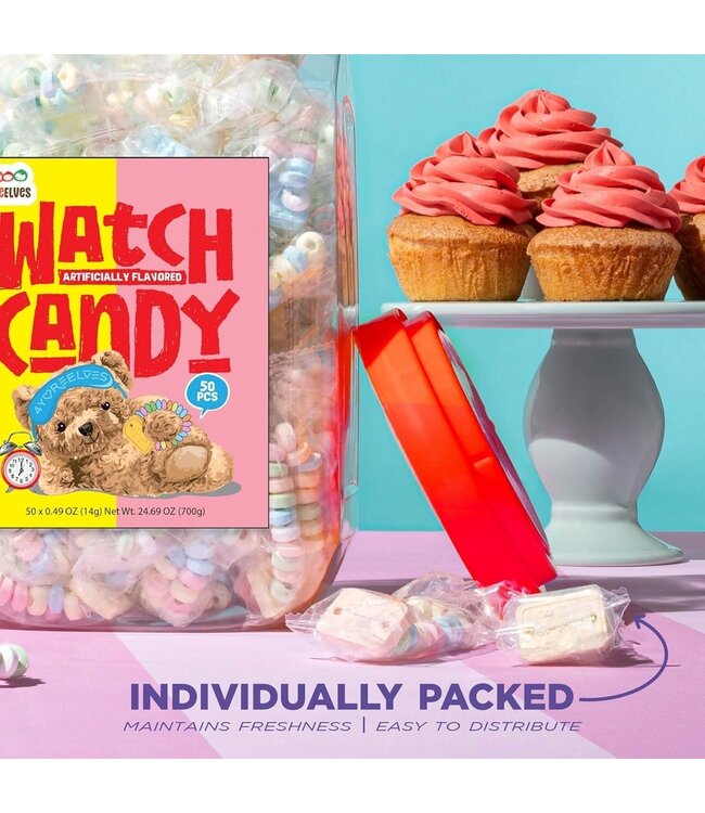 4YOREELVES 50 count Individually Wrapped Candy Watch
