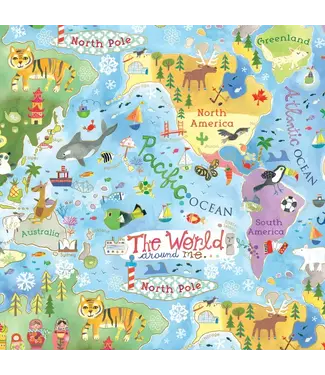 JILLSON ROBERTS Wrap - Rolls - World Map