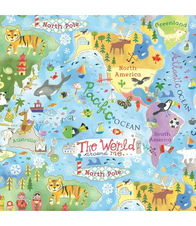 JILLSON ROBERTS Wrap - Rolls - World Map