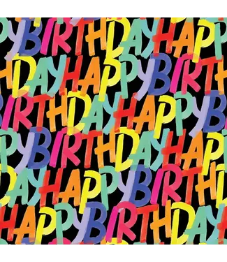 JILLSON ROBERTS Rainbow Birthday Black - Wrap - Rolls
