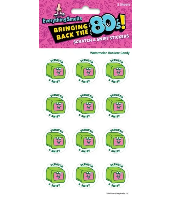EVERYTHING SMELLS, LLC Watermelon Bonkerz Everythingsmells Scratch & Sniff Stickers