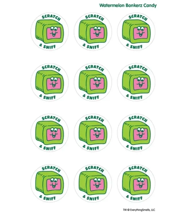 EVERYTHING SMELLS, LLC Watermelon Bonkerz Everythingsmells Scratch & Sniff Stickers