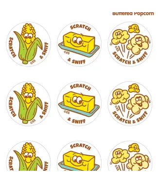 EVERYTHING SMELLS, LLC Buttered Popcorn Everythingsmells Scratch & Sniff Stickers