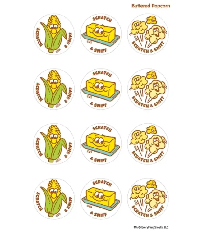 EVERYTHING SMELLS, LLC Buttered Popcorn Everythingsmells Scratch & Sniff Stickers