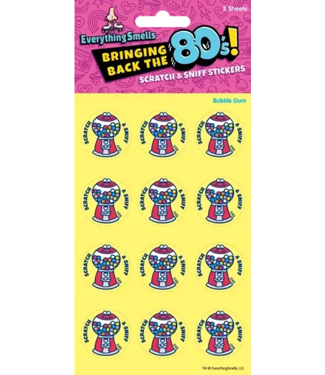 EVERYTHING SMELLS, LLC Bubble Gum Machine Everythingsmells Scratch & Sniff Stickers