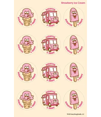 EVERYTHING SMELLS, LLC Strawberry Ice Cream EverythingSmells Scratch & Sniff Stickers