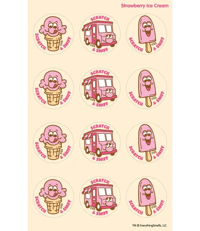 EVERYTHING SMELLS, LLC Strawberry Ice Cream EverythingSmells Scratch & Sniff Stickers