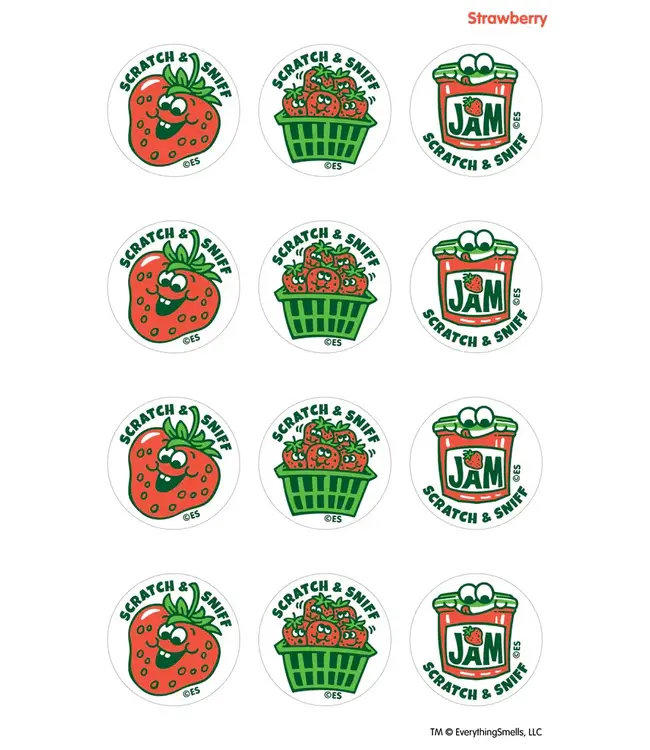 EVERYTHING SMELLS, LLC Strawberry EverythingSmells Scratch & Sniff Stickers