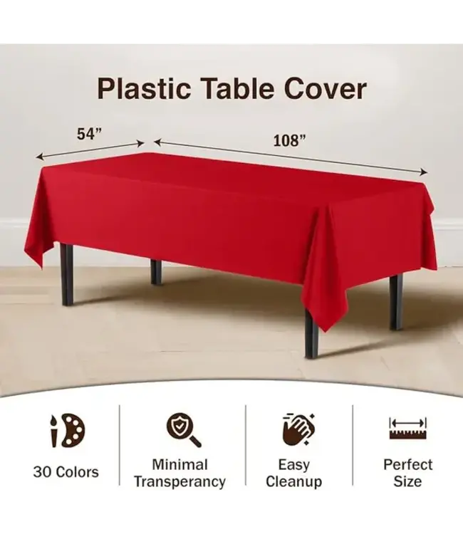 CROWN DISPLAY Red Table Cover 54in X 108in