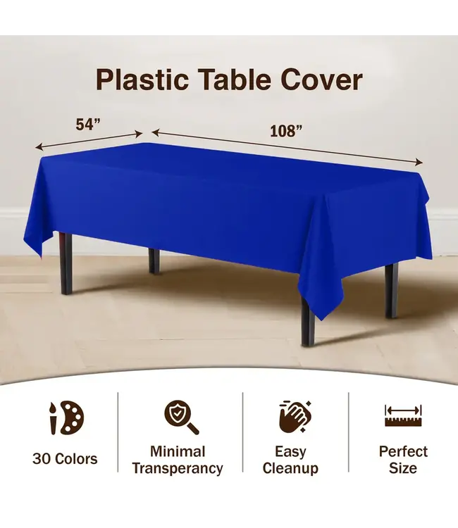 CROWN DISPLAY Dark Blue Table Cover 54in X 108in