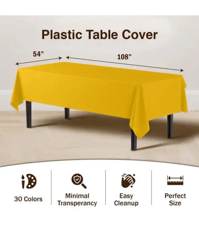 CROWN DISPLAY Yellow Table Cover 54in X 108in