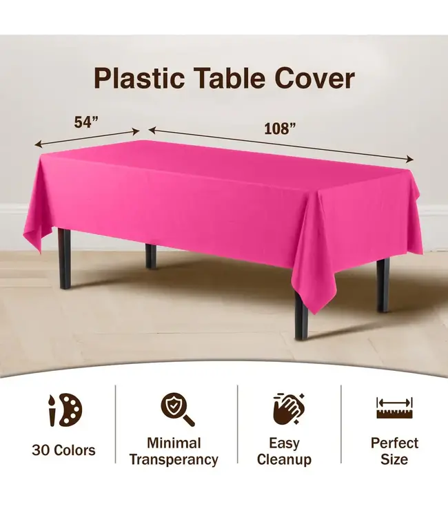 CROWN DISPLAY Cerise Table Cover 54in X 108in