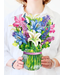 Fresh Cut Paper Lilies & Lupines Pop Up Flower Bouquet
