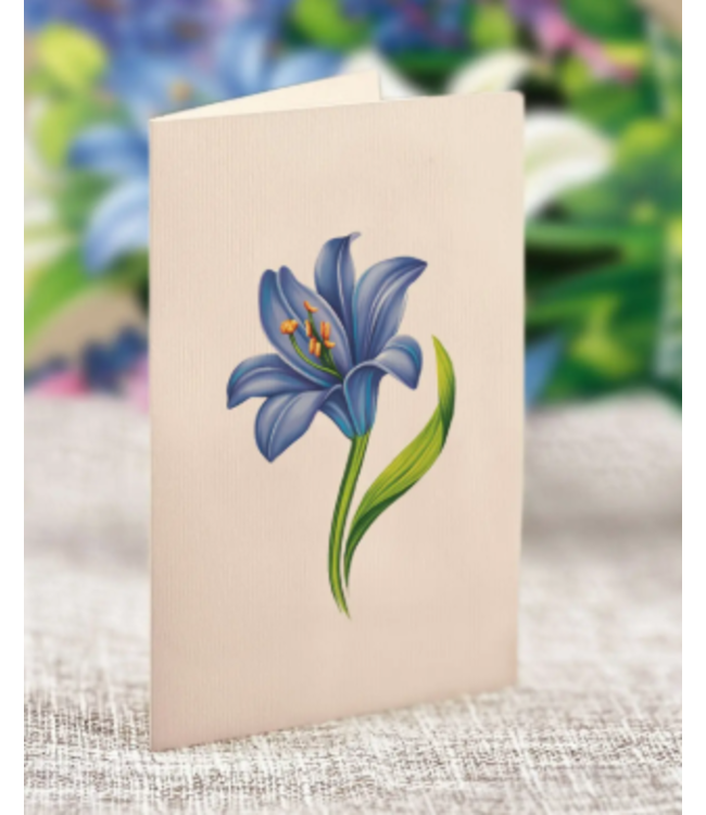 Fresh Cut Paper Lilies & Lupines Pop Up Flower Bouquet