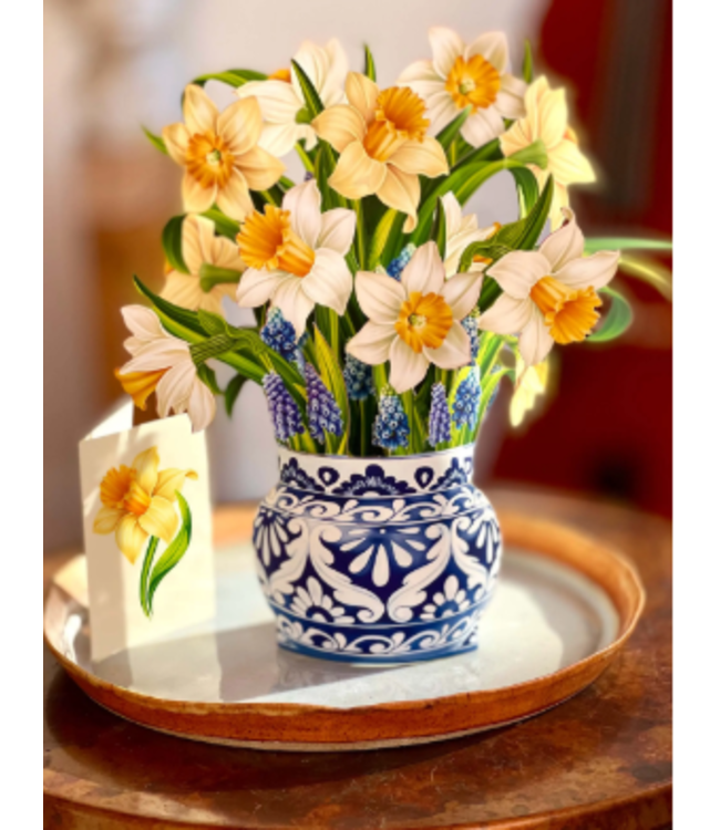 Fresh Cut Paper English Daffodils Pop Up Flower Bouquet