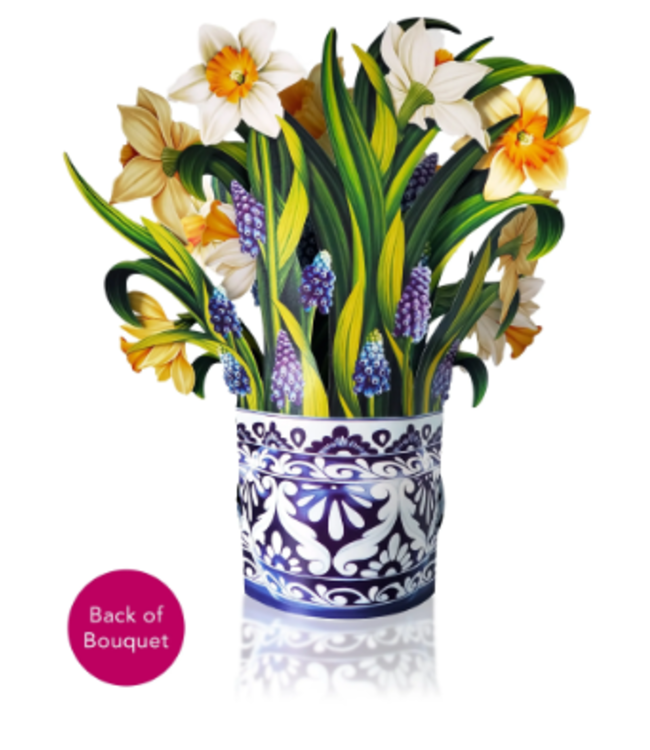 Fresh Cut Paper English Daffodils Pop Up Flower Bouquet