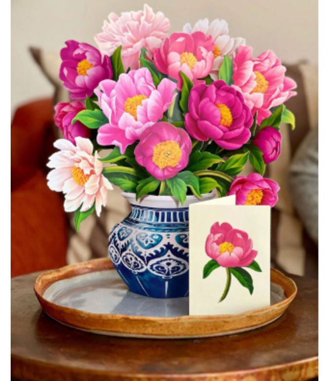 Fresh Cut Paper Peony Paradise Pop Up Flower Bouquet