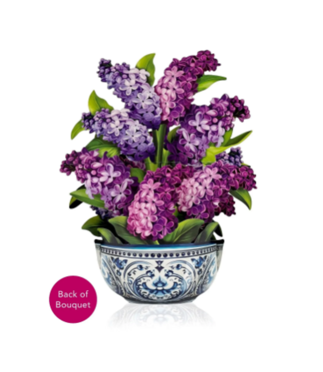 Fresh Cut Paper Garden Lilacs Pop Up Flower Bouquet