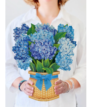 Fresh Cut Paper Nantucket Hydrangeas Pop Up Flower Bouquet