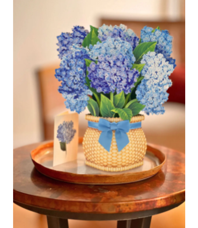 Fresh Cut Paper Nantucket Hydrangeas Pop Up Flower Bouquet